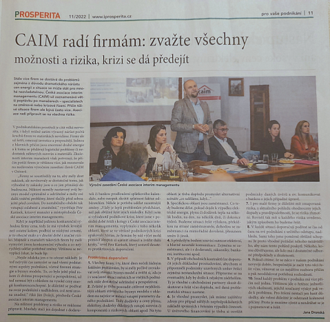 PROTIKRIZOVÁ DOPORUČENÍ CAIM