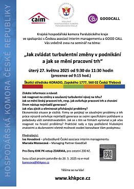 Pozvánka: Turbulentní změny v podnikání
